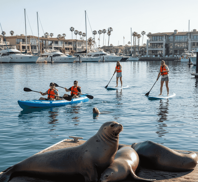 Marina del Rey Sea Lion Kayak or Stand Up Paddleboarding Tour, Los Angeles