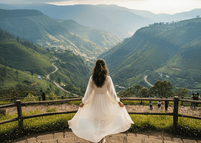 Admire the scenic waterfalls in Meghalaya