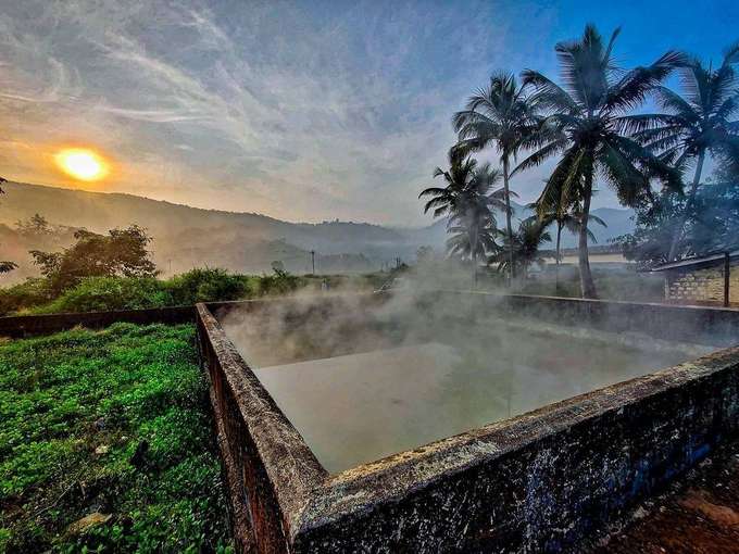 Soak in the warm, mineral-rich waters of Unhavare Hot Springs with its steam rising from the natural pools