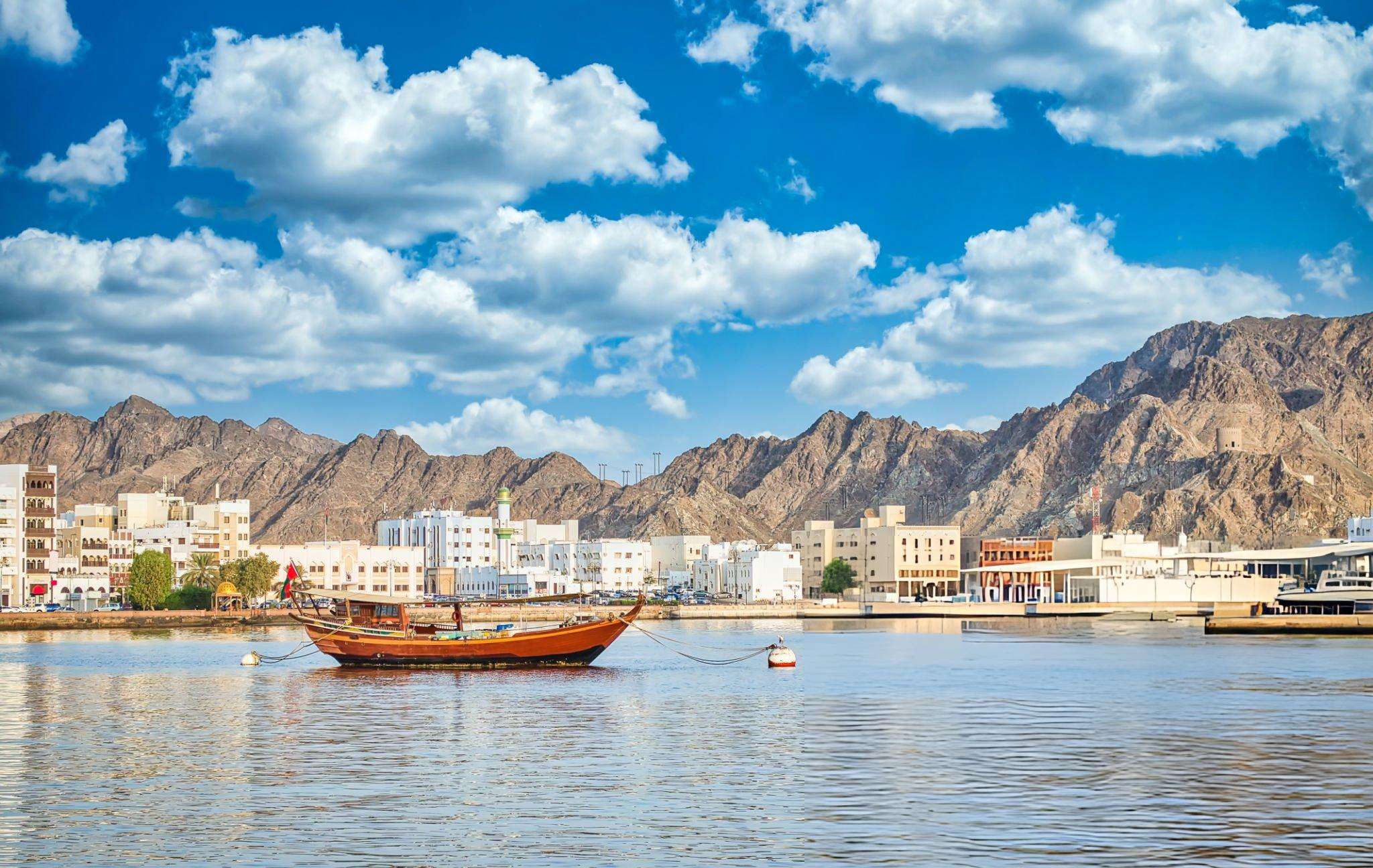 Glide along Muscat’s coast on a traditional Omani Dhow Cruise