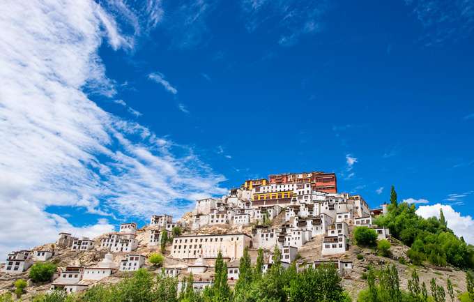 Admire the stunning architecture of the Thiksey Monastery