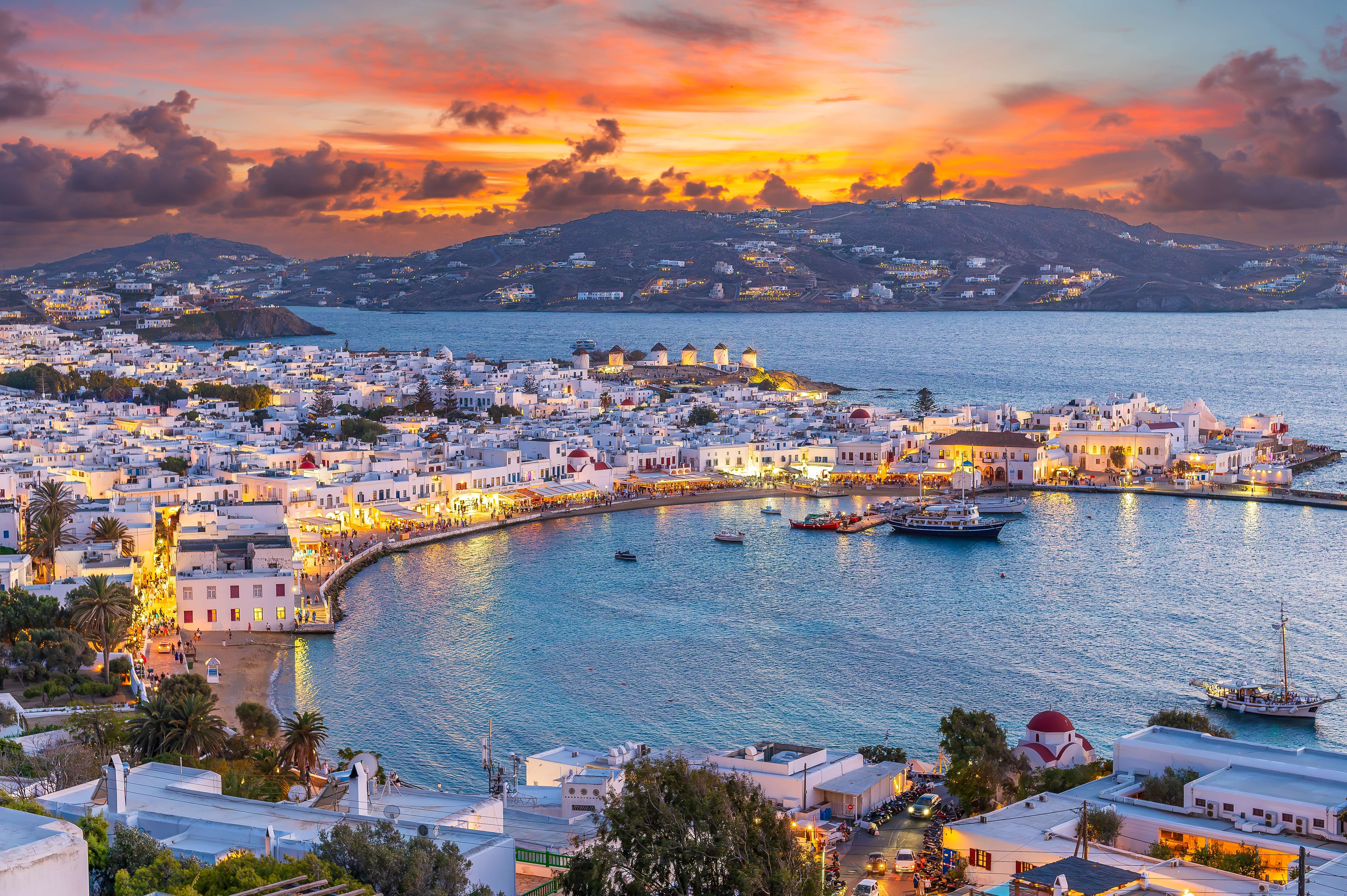 Stunning sunset views in Mykonos