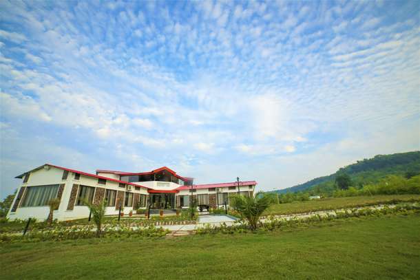 Exterior view of the resort from the lawn
