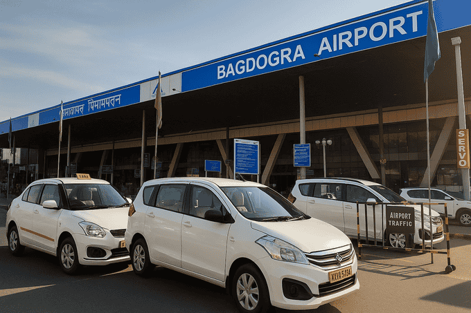 Step out of Bagdogra Airport and find your pre-booked private cab ready for you