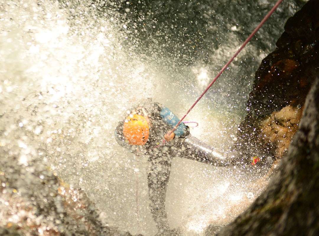 Waterfall rappelling 