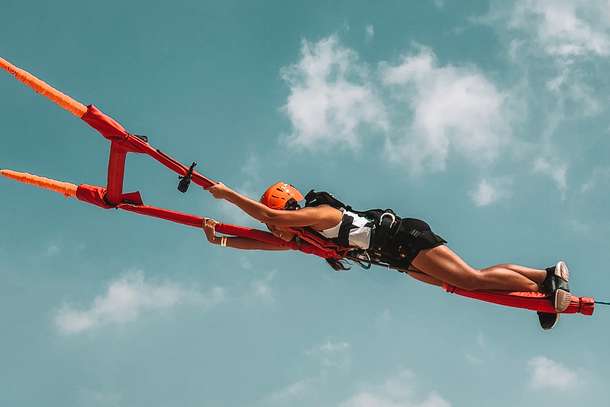 Try out the exhilarating Human Slingshot