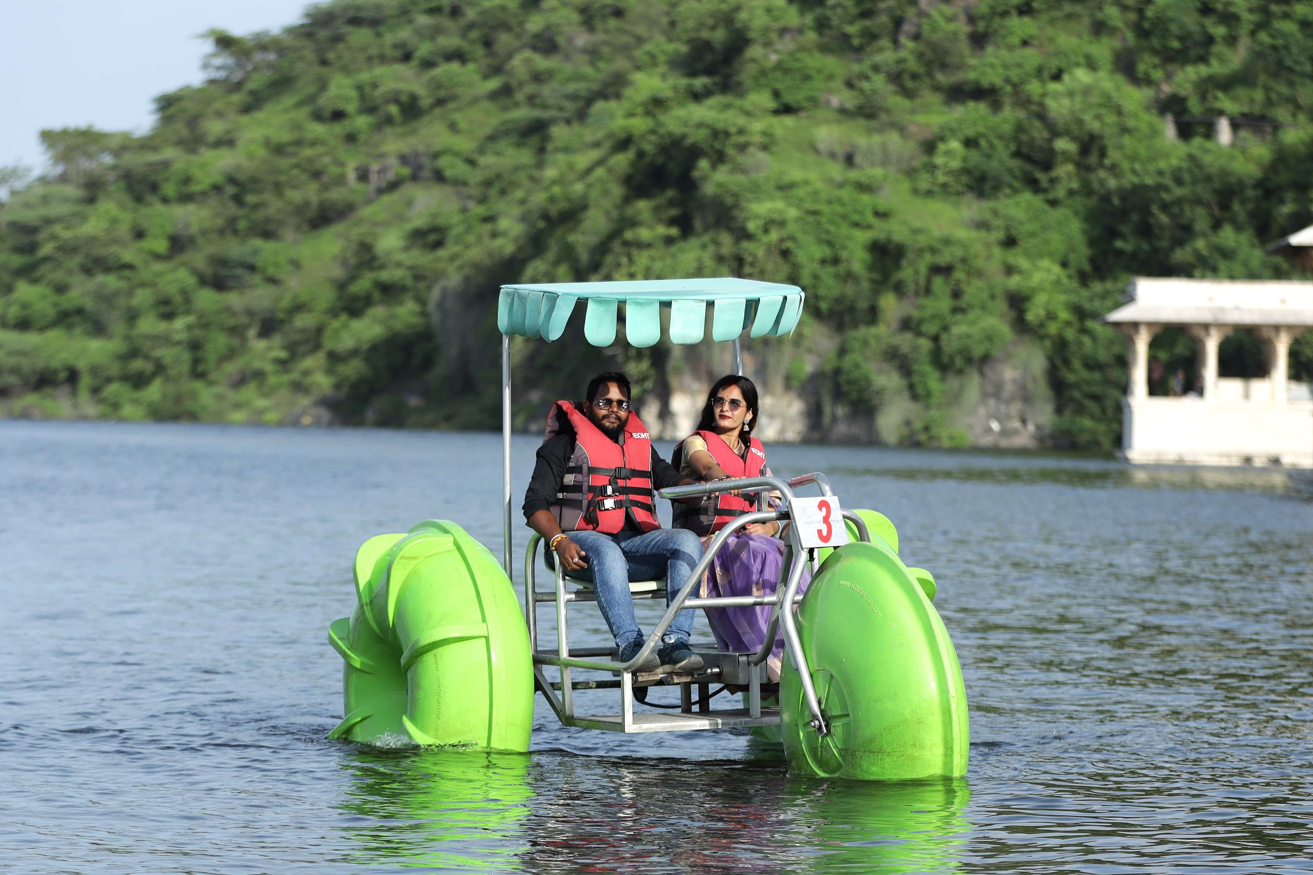Cycle on water with this fun and safe aqua adventure on Raipur’s scenic Jhanjh Lake