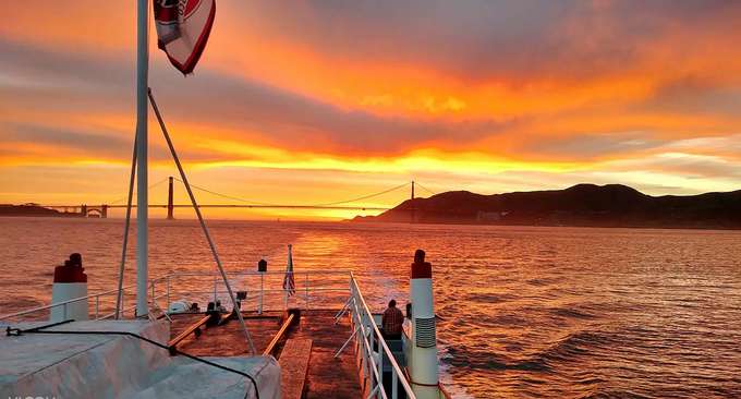 Admire sunset from San Francisco Bay