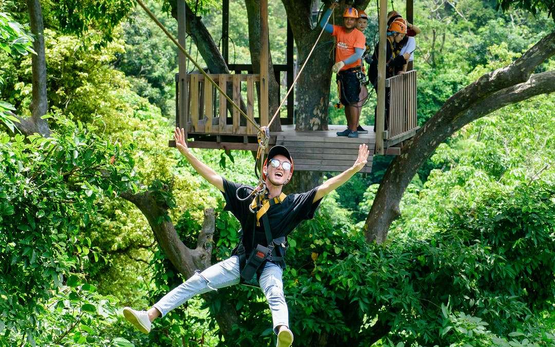 Zip-line at Skyline Zipline Adventures.