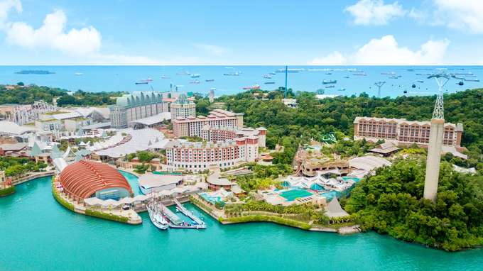 Aerial view of Sentosa Island, Singapore