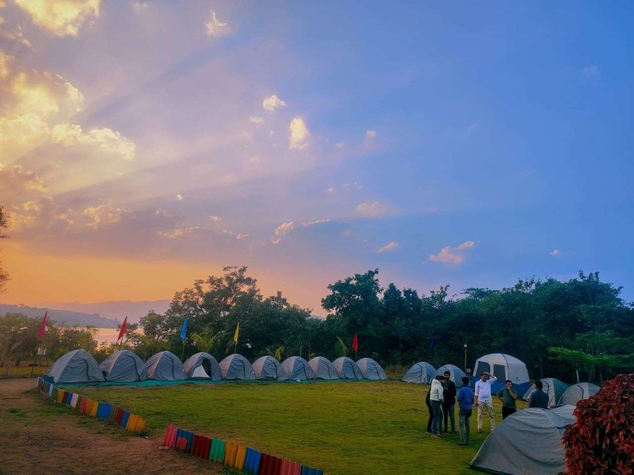 Relax by the serene backwaters of Panshet Dam offering an unforgettable lakeside camping experience
