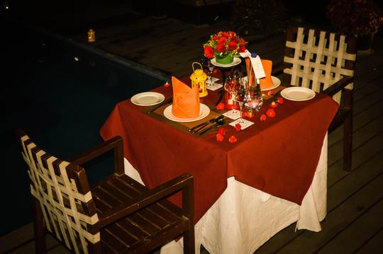 Poolside Candle Light Dinner at Aloft Whitefield Image