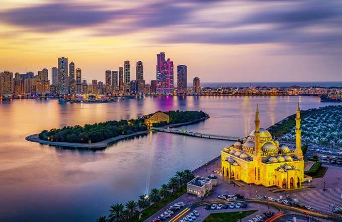 Marvel at the stunning aerial view of Sharjah, UAE