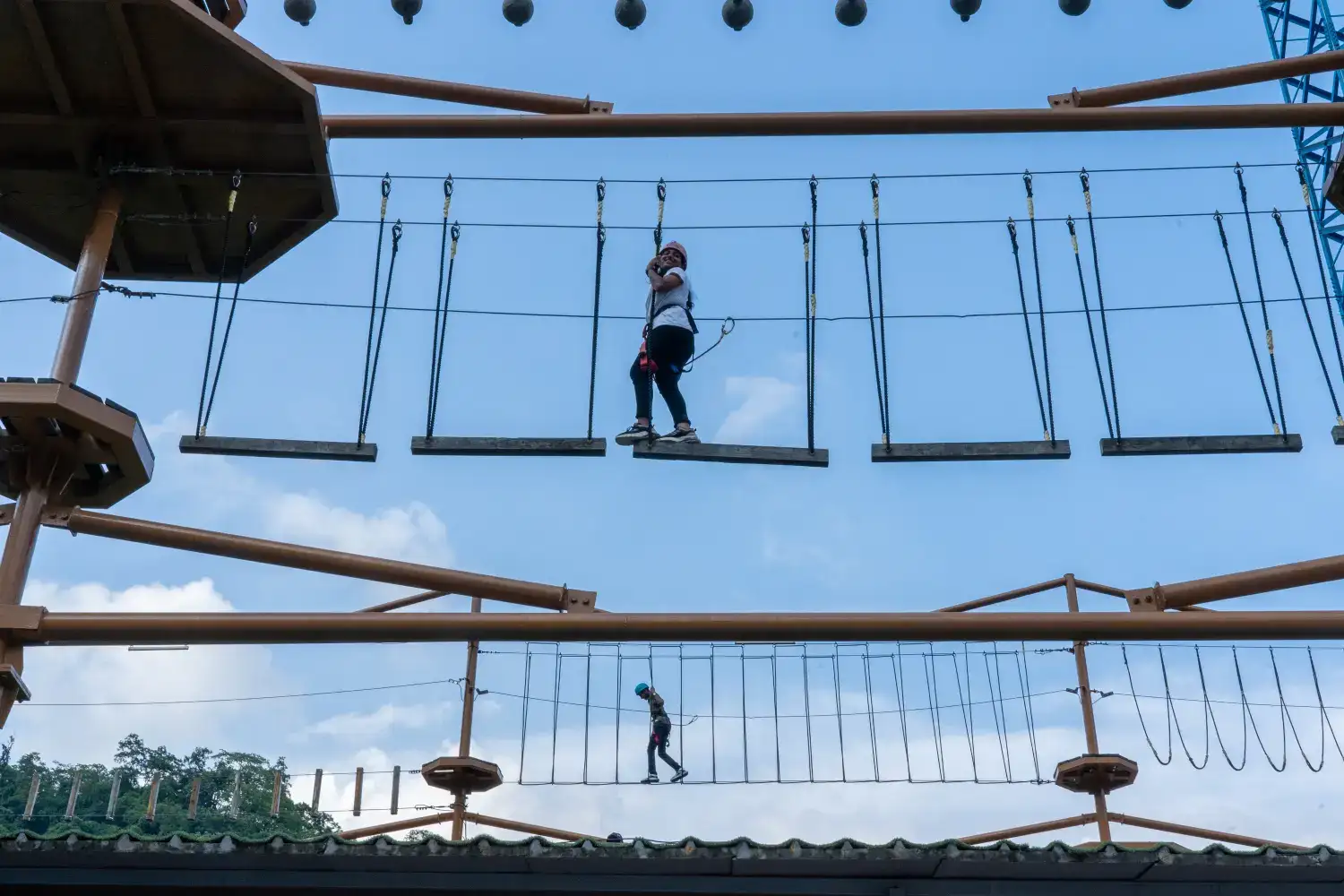 Experience the exhilarating rope course in Rishikesh