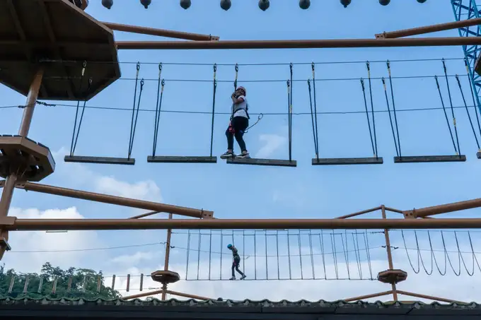 Experience the exhilarating rope course in Rishikesh