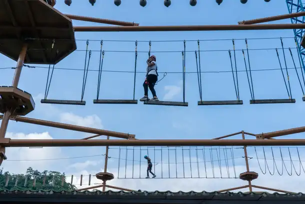 Experience the exhilarating rope course in Rishikesh