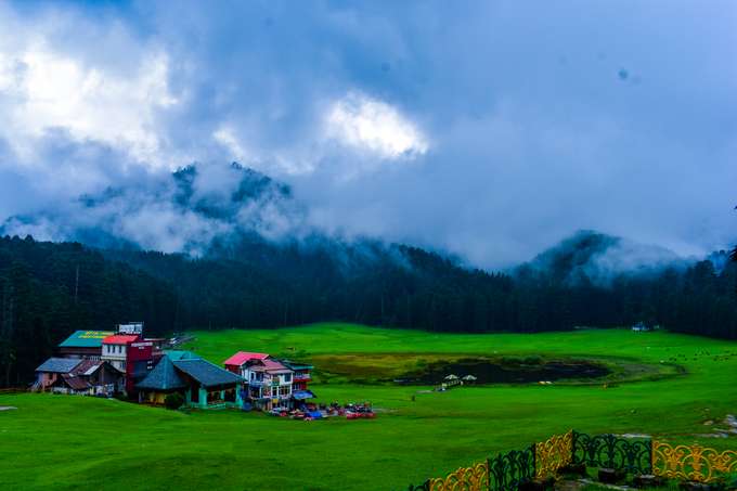 Panoramic view of Khajjiar Lake, Dalhousie