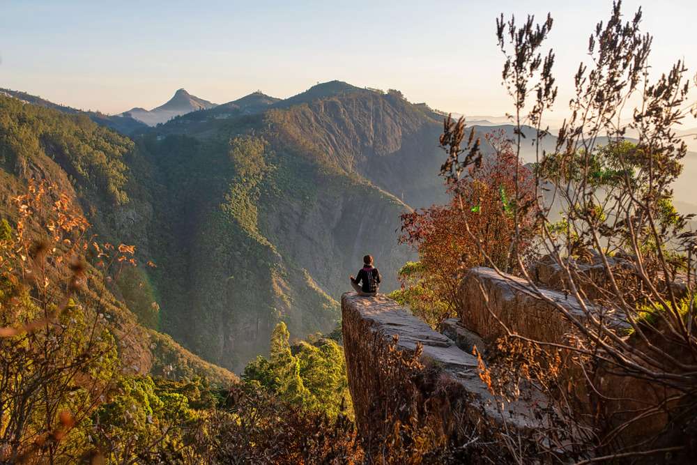 Tourist enjoying at Dolphin Nose in Kodaikanal