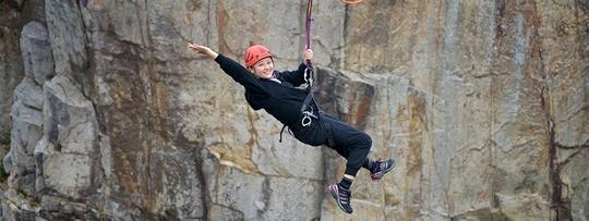 Zip Lining At Ting Lung Island In Hong Kong Image