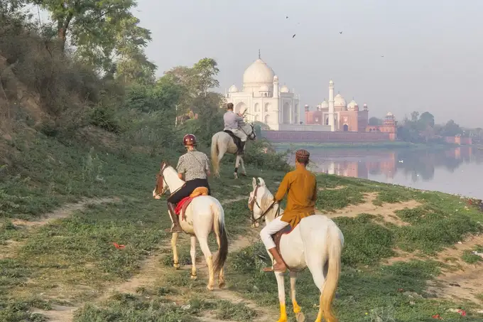 Ride through history near the Taj Mahal on horseback with a storyteller