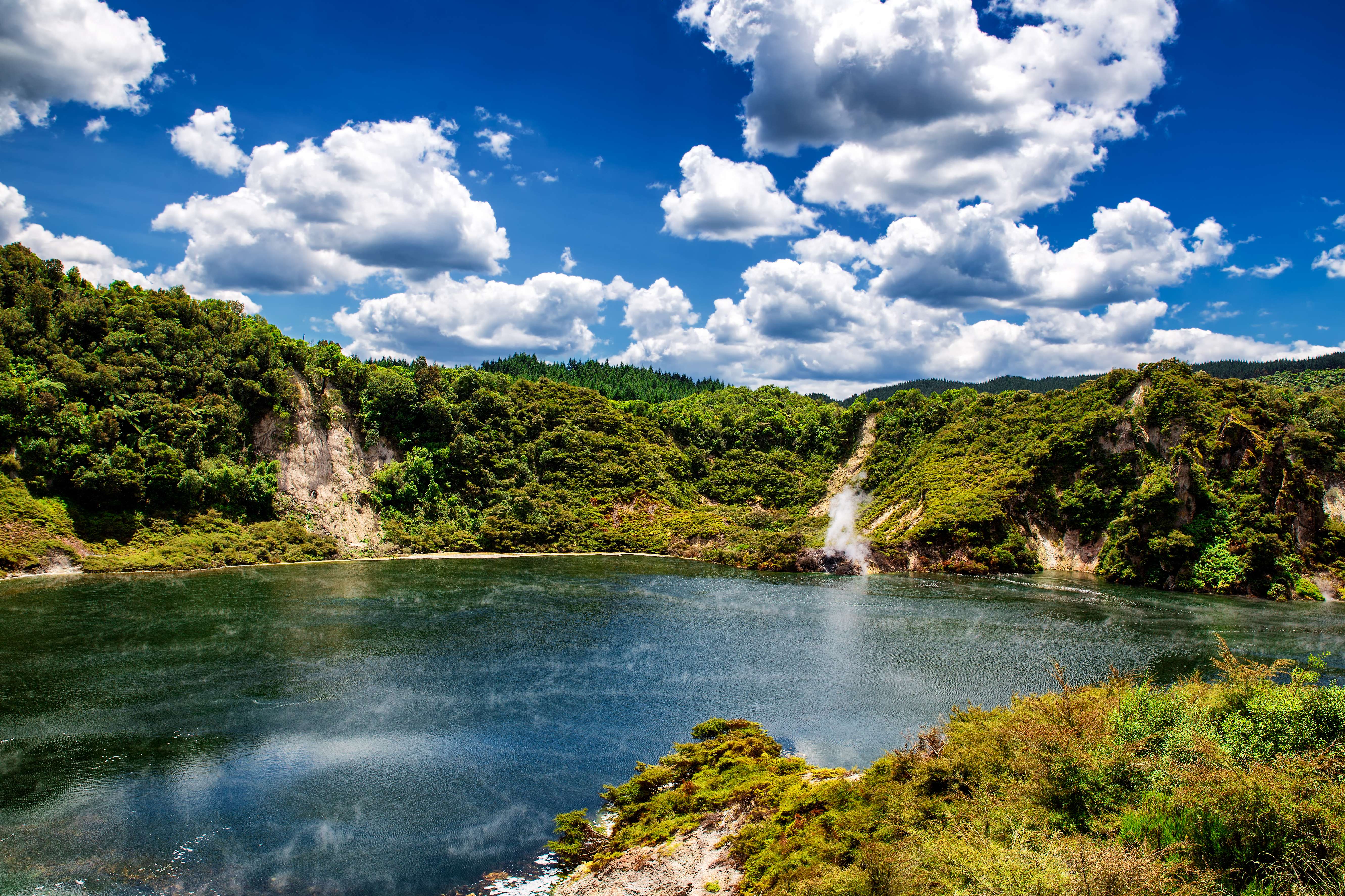 Panoramic view of Waimangu Volcanic Valley, New Zealand
