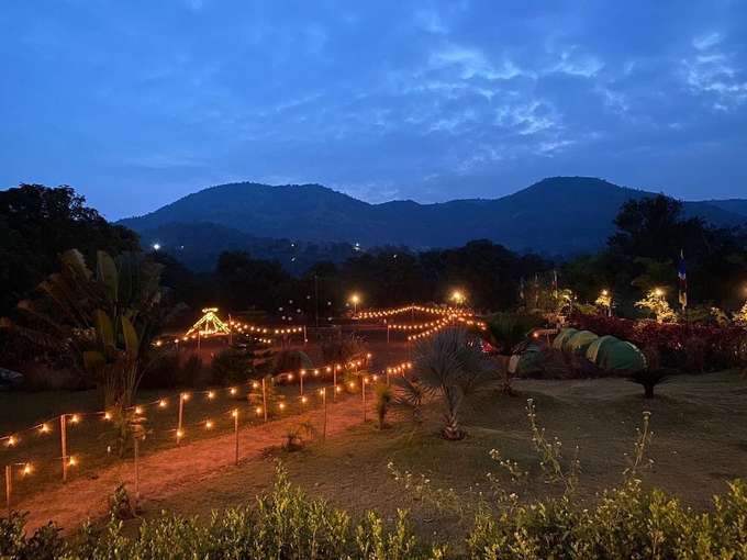 Evening view of campsite