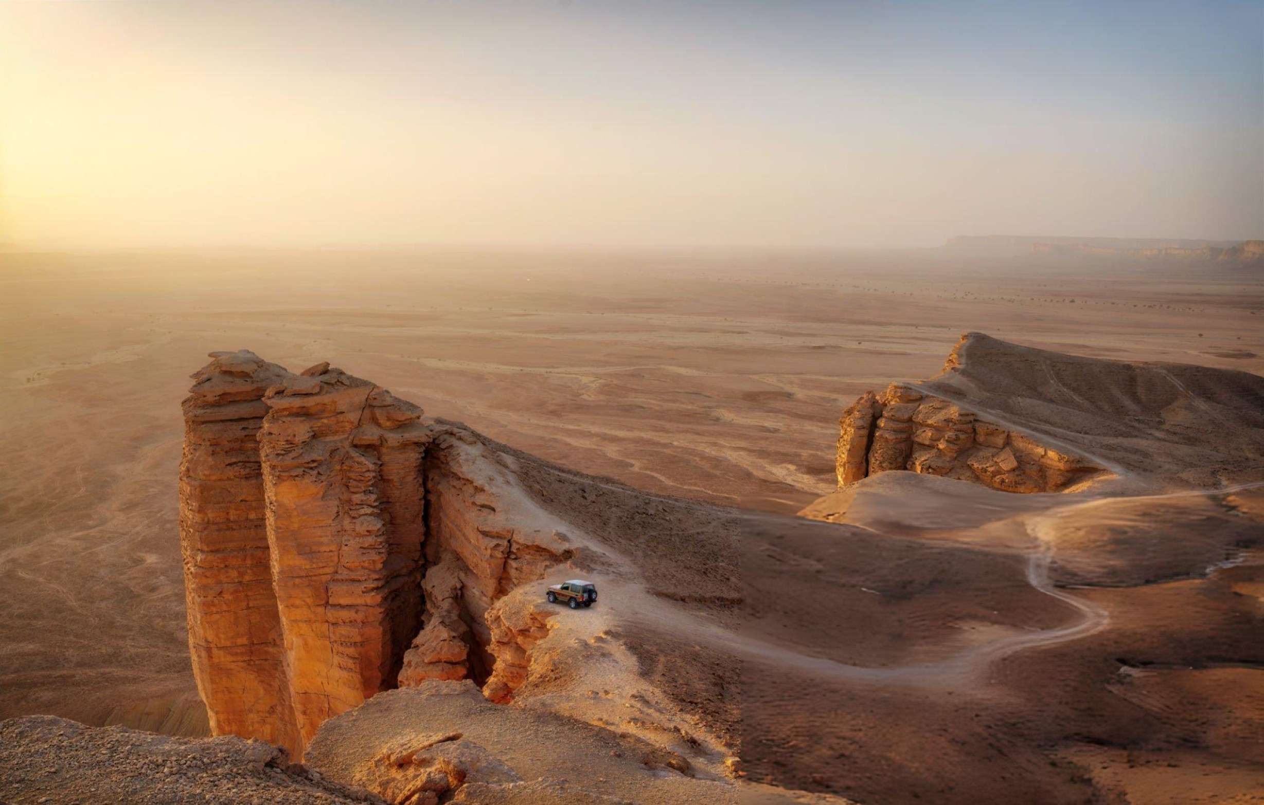 Gaze at stunning desert panoramas from the edge