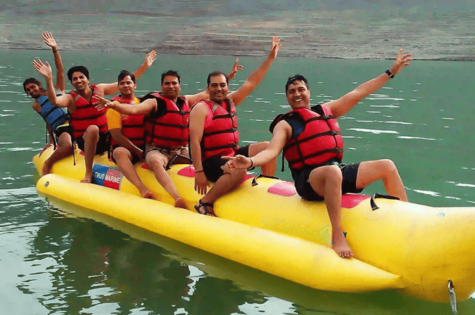 Feel the banana boat’s twists and turns for an unforgettable water escapade