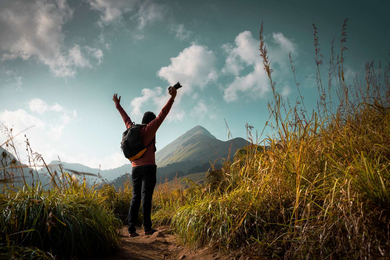 Tourist at Chembra Peak