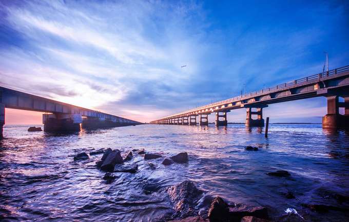 Beautiful views of Pambam Bridge, Rameswaram