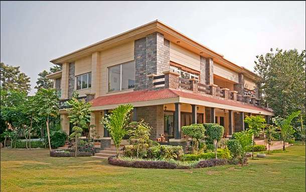 Aerial view of Golden Turtle Farm from the front side