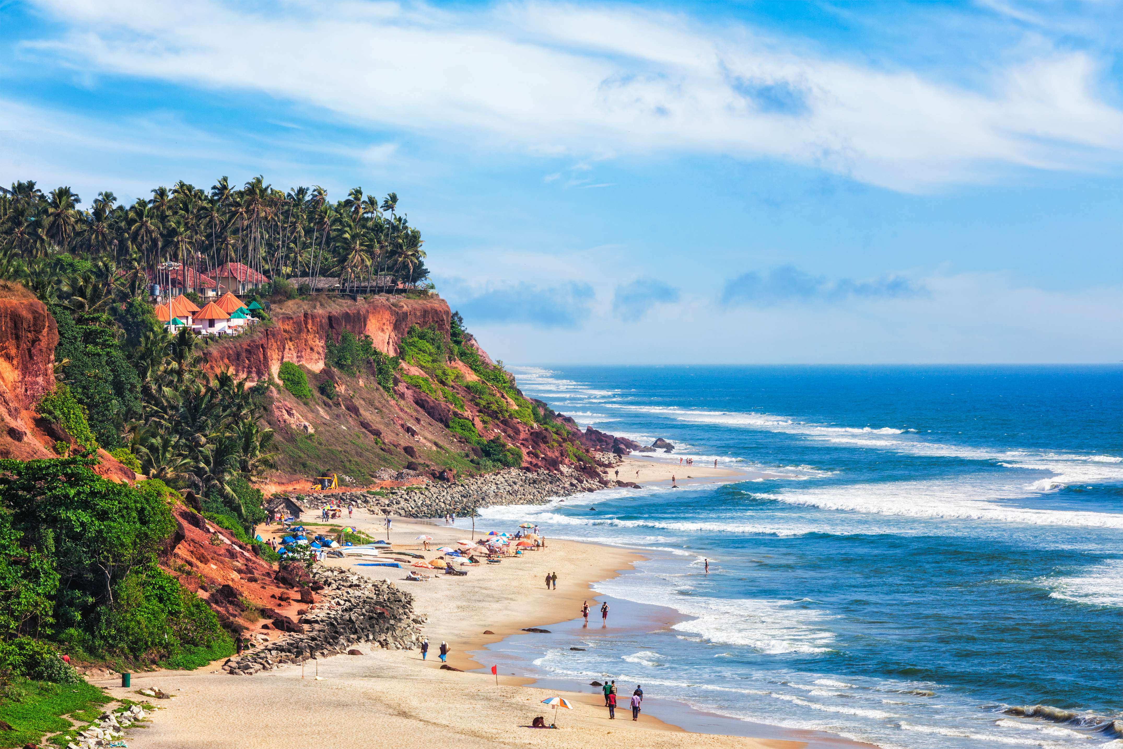 Perfect backdrop cliffs and coastlines at Varkala Beach