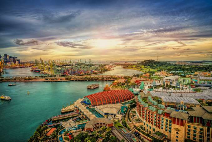 Aerial view of Sentosa Island