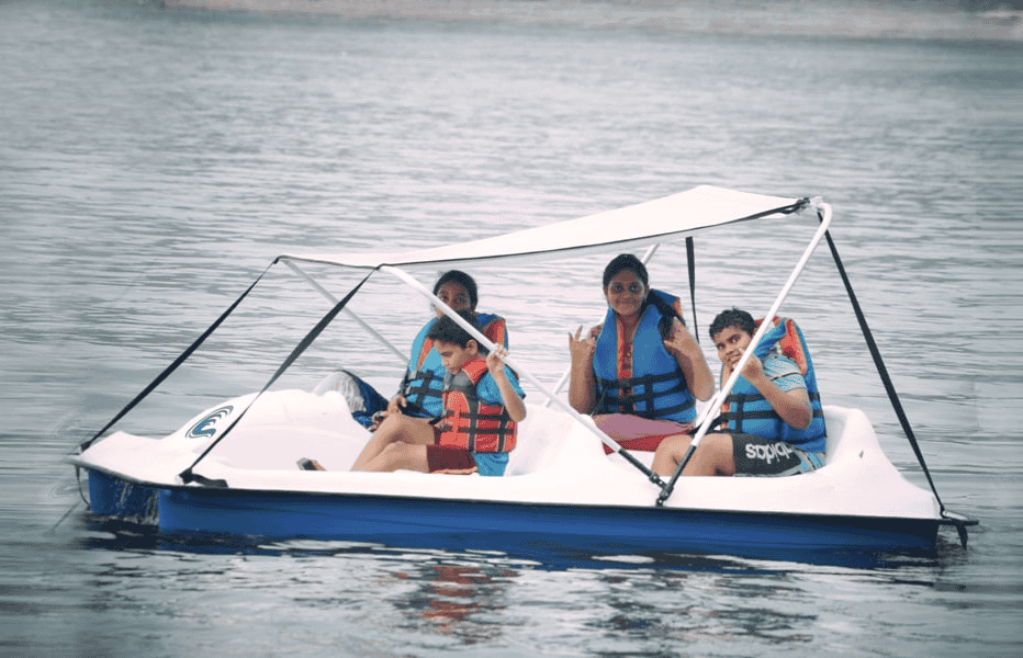 Experience peace and thrill as you explore Kanva Reservoir on a paddleboat