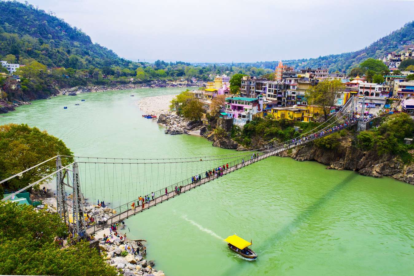 Stunning views of Ram Jhula in Rishikesh
