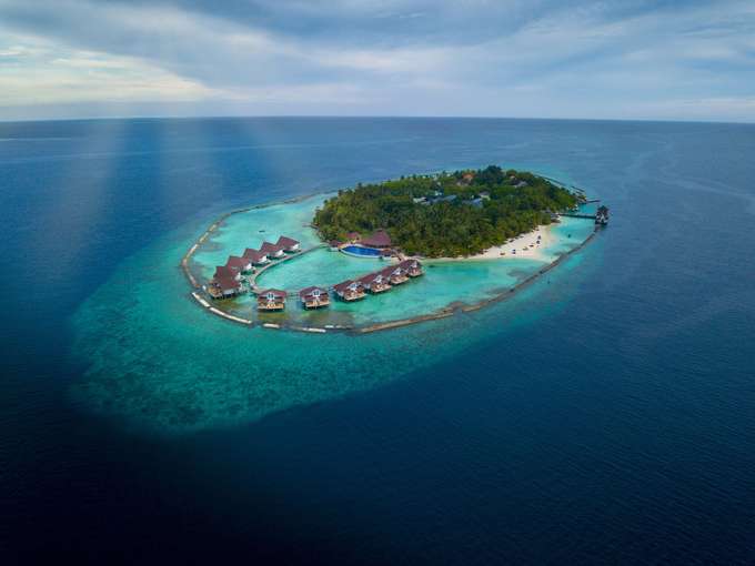 Aerial view of the Ellaidhoo Maldives by Cinnamon Resort