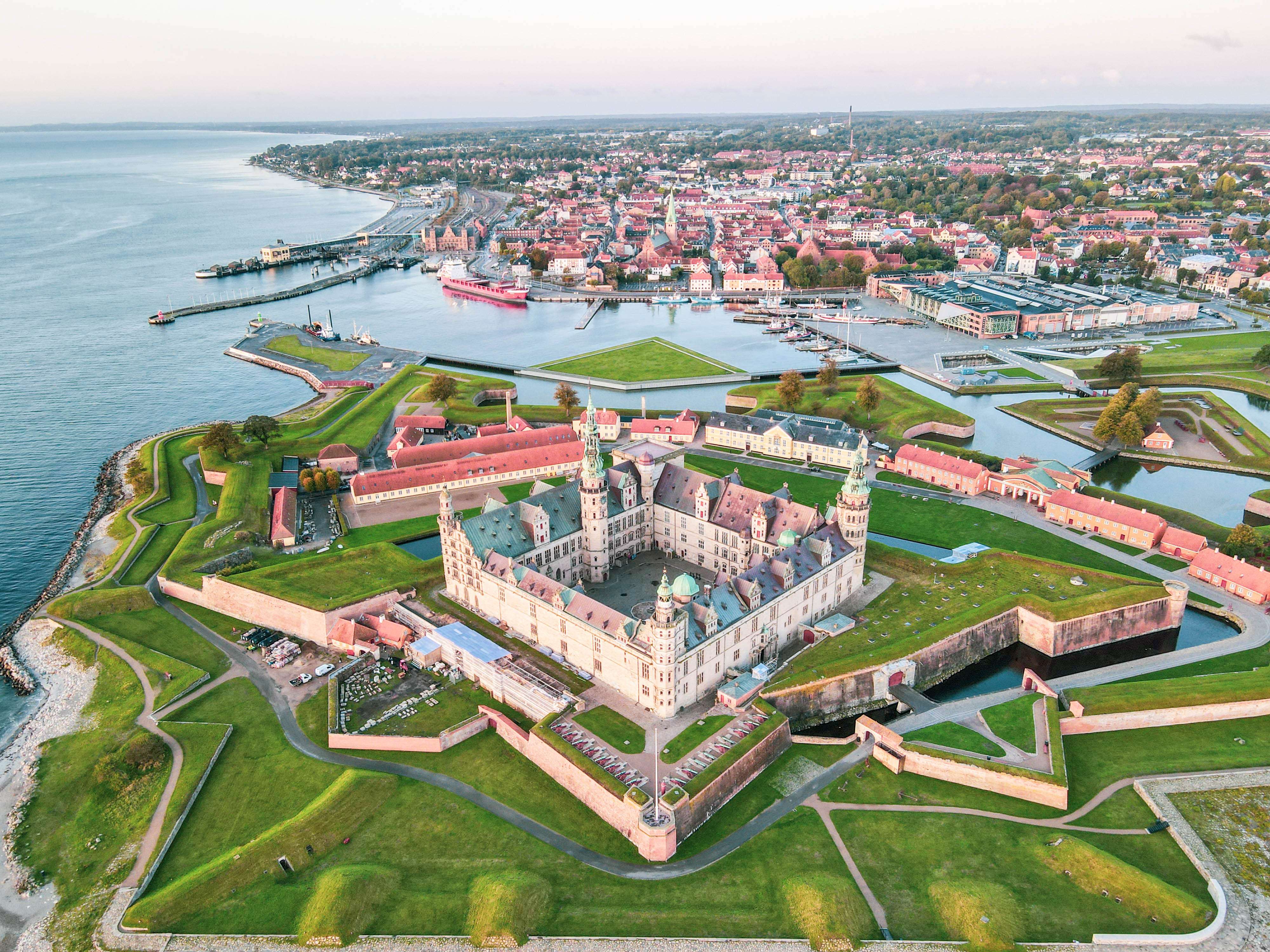 The aerial view of cleverly built Kronborg fortress