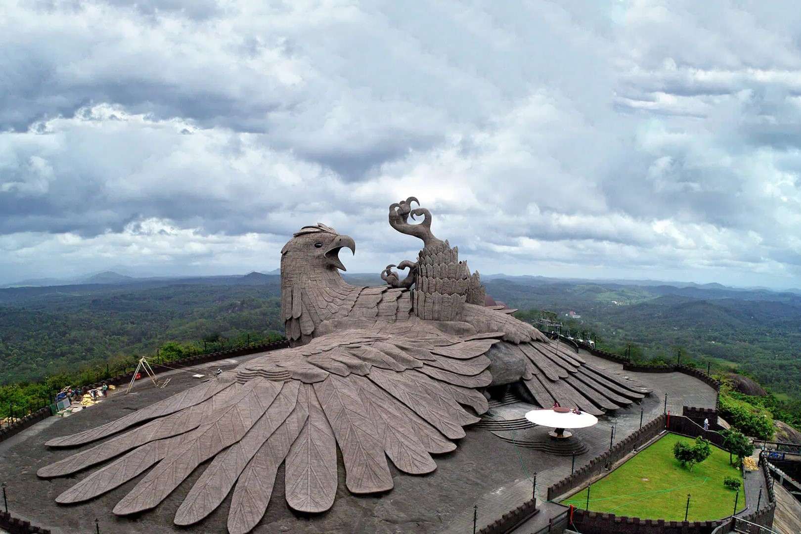 Marvel at the world’s largest bird sculpture atop a hill at Jatayu Earth’s Center