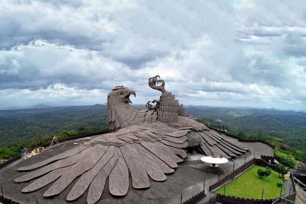Marvel at the world’s largest bird sculpture atop a hill at Jatayu Earth’s Center
