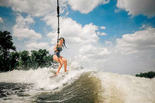 Experience wakeboarding in the picturesque sea belt of Bali