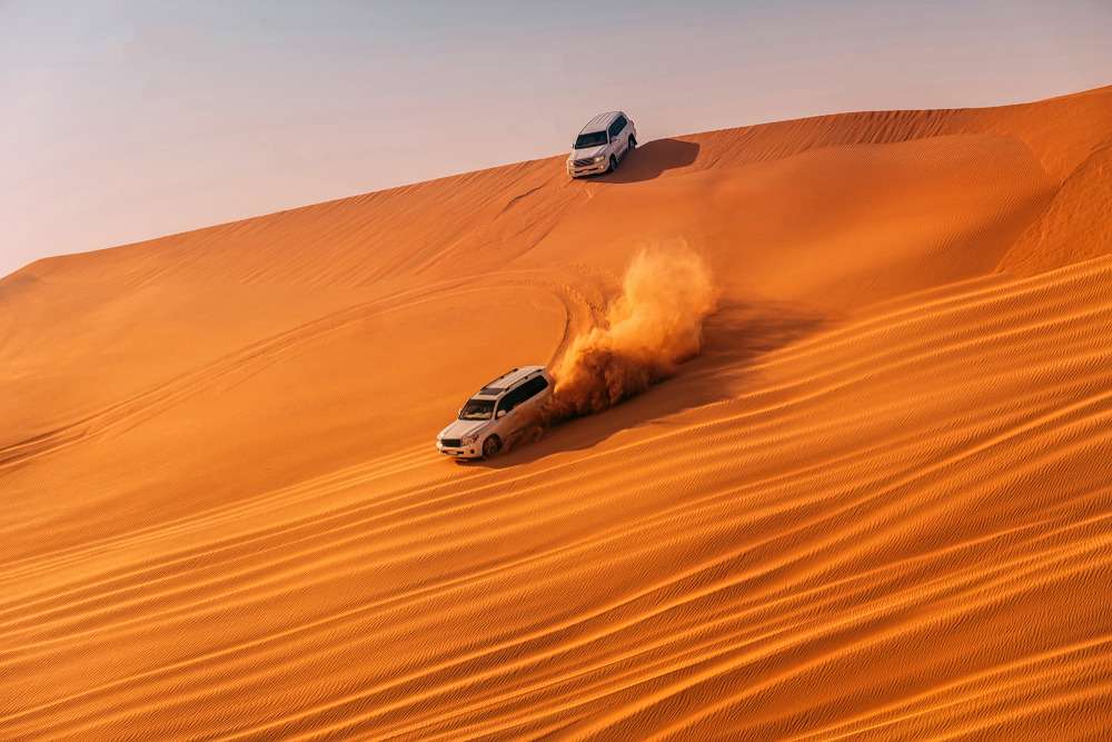 Dune bashing in the golden deserts of Abu Dhabi