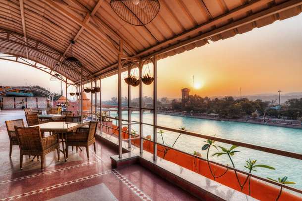 Aerial view of the ganga facing restaurant
