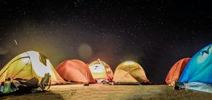 Night view of the campsite