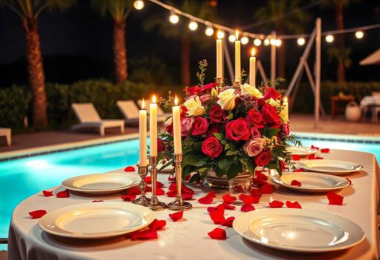 Poolside Candle Light Dinner at Aloft Whitefield Image