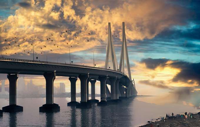 Admire Bandra-Worli Sea Link’s grandeur, spanning 5.6 km over the Arabian Sea