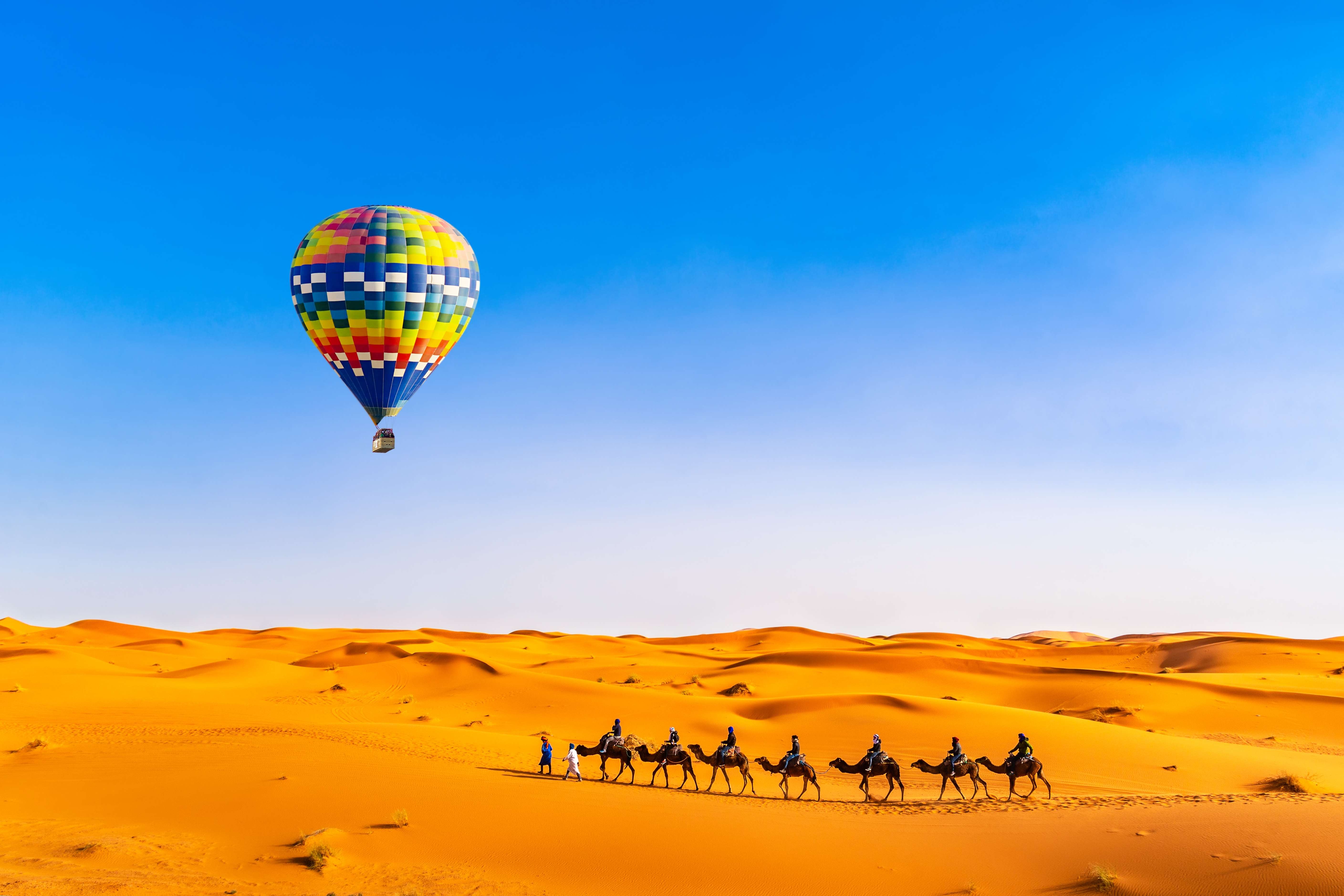 Soar over Sahara Sands during your Hot Air Balloon Ride at Marrakech