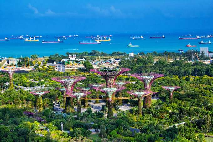 Aerial view of Singapore