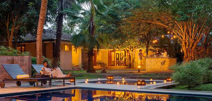 Front view of the resort