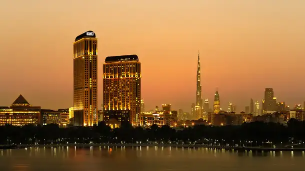 See the magnificent buildings of the Hyatt Regency Dubai Creek Heights, Dubai 
