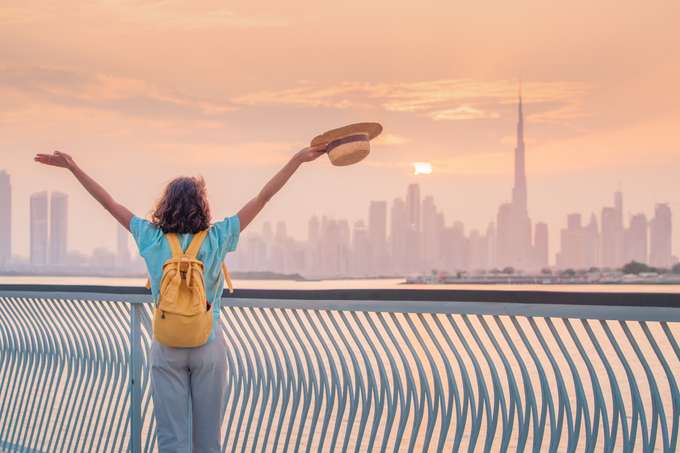 Sunset over the Dubai skyline